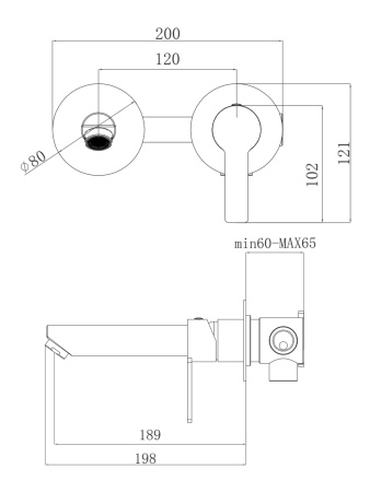 Смеситель для раковины однорычажный встраиваемый Agger Easy A3172222 сатин матовый